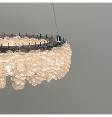 Кільцева кришталева люстра в хромі Ø 50 см