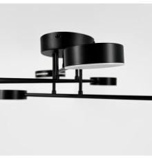 Чорна стельова люстра на 3+3 світлових кругів Ø 65 см