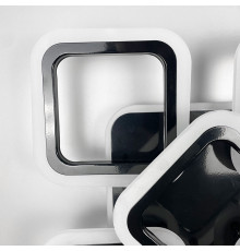 Стельова чорна люстра LED на 4+1 ріжки-квадрати