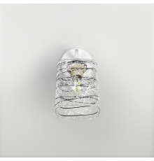 Бра в білому корпусі на 1 плафон із чорно-білими візерунками