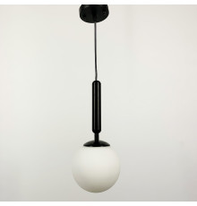 Підвісний чорний світильник з білим плафоном