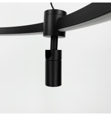 Кільцева чорна люстра із 3-ма спотами Ø 80 см