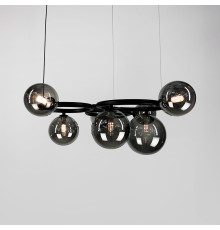 Чорна люстра Gorizia на 7 графітових плафонів