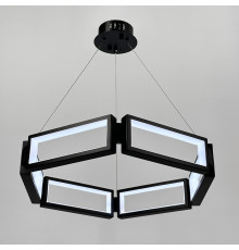 Люстра із підвісним чорним кільцем з прямокутників Ø 60 см