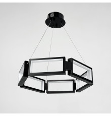 Люстра із підвісним чорним кільцем з прямокутників Ø 45 см