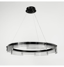 Люстра із підвісним чорним кільцем з графітовими пластинами Ø 80 см