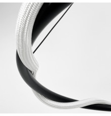 Люстра із чорним кільцем та обплетеним неоном Ø 80 см