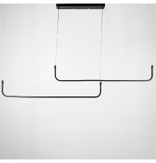 Чорна лінійна LED люстра з 2-а лініями 110 см (2 по 75 см)