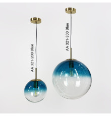 Підвіс зі скляним плафоном з градієнтом блакитного Ø 30 см