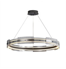 Чорна кільцева люстра з графітовими пластинами Ø 80 см