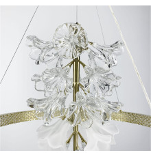 Світлодіодна латунна люстра із ніжними квітами Ø 60 см