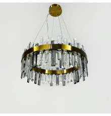 Підвісна кільцева люстра із кришталем у латунному корпусі Ø 80 см