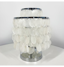 Срібна настільна лампа ATHELIA із перламутровими пластинами