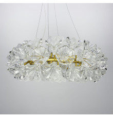 Підвісна кільцева люстра прикрашена квітами Ø 60 см