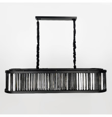 Люстра чорна видовжена з графітовими пластинами 120х30 см
