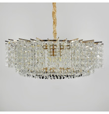 Вишукана золота люстра із кришталевими підвісками Ø 55 см