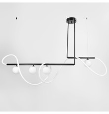 Видовжена люстра із 4-ма плафонами та неоном довжиною 180 см