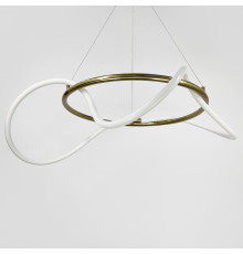Латунна кільцева люстра з гнучкою LED стрічкою Ø100 см (кільце 80 см)