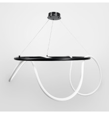 Чорна кільцева люстра з гнучкою LED стрічкою Ø100 см (кільце 80 см)