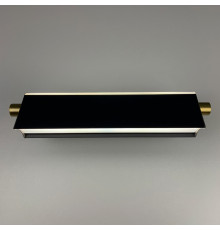 Настінне поворотне бра у чорному корпусі із латунною фурнітурою