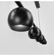 Чорна металева люстра на 6 плафонів 120 см