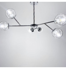 Стельова люстра в корпусі хром на 6 плафонів
