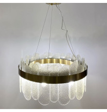 Підвісна сучасна люстра з скляними фактурними пластинами