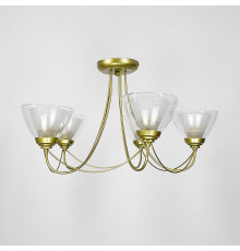 Стильна золота люстра на 5 плафонів