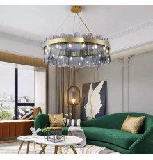 Підвісна люстра з скляними пластинами кольору графіт