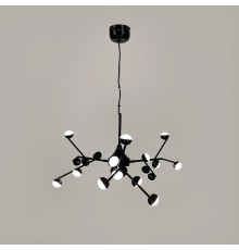 Люстра-молекула в чорному кольорі на 18 світлодіодів