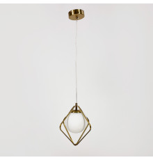 Латунний підвісний світильник із білим плафоном Ø 22 см