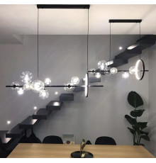 Дизайнерський рейковий світильник в чорному корпусі на 7 плафонів