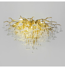 Стельова люстра в корпусі золото зі скляними підвісами Ø 85 см