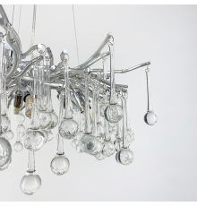 Люстра в корпусі хром зі скляними підвісами Ø 60 см
