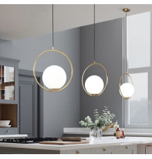 Підвісний світильник в корпусі латунь у формі кола