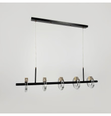 Стильна видовжена люстра у чорному каркасі 100 см