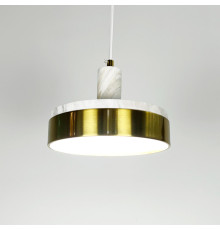 Білий мармуровий підвіс із латунним корпусом Ø 20 см