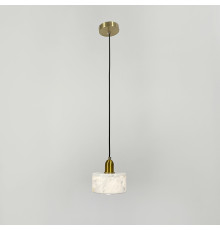Латунний підвіс із білим мармуровим плафоном Ø 15 см