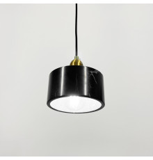 Латунний підвіс із чорним мармуровим плафоном Ø 15 см