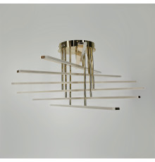Стельова золота люстра на 5 ярусів світлових палок 80х40 см