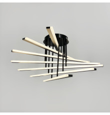 Стельова чорна люстра на 7 ярусів світлових палок 80х40 см