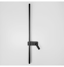 Чорне лінійне бра 100 см зі спотом справа та 2-ма вимикачами