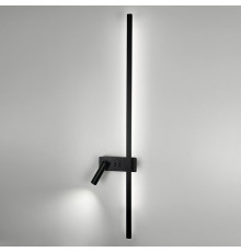 Чорне лінійне бра 100 см зі спотом зліва та 2-ма вимикачами