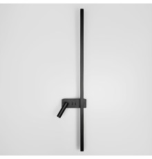 Чорне лінійне бра 120 см зі спотом зліва та 2-ма вимикачами