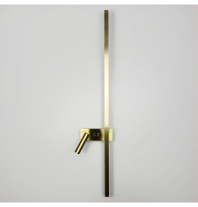 Латунне лінійне бра 100 см зі спотом зліва та 2-ма вимикачами