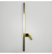 Латунне лінійне бра 100 см зі спотом справа та 2-ма вимикачами