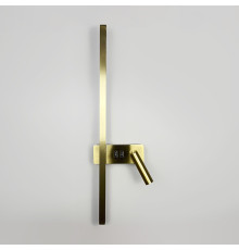 Латунне лінійне бра 65 см зі спотом справа та 2-ма вимикачами
