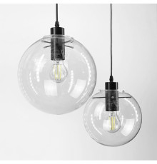 Мінімалістичний чорний світильник із прозорим плафоном Ø 20 см