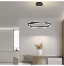 Підвісна люстра у чорному корпусі діаметром 60 см