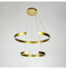 Підвісна люстра у золотому двоярусному корпусі 40+60 см